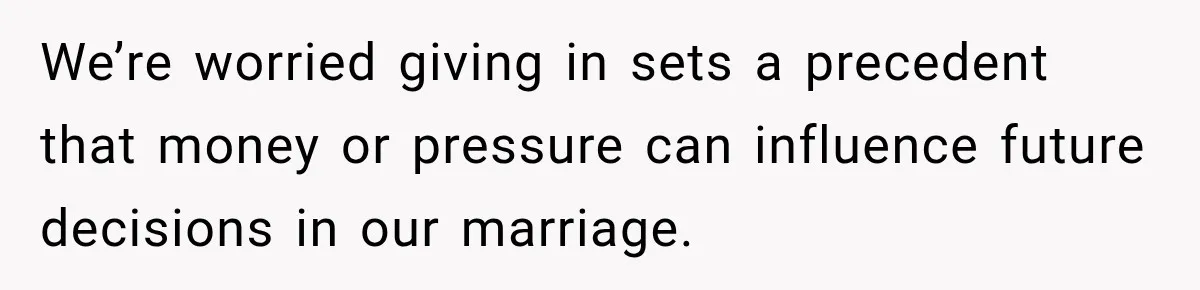 Future In-Laws Bought Wedding Influence, Then Threatened To Empty The Guest List We’re worried giving in sets a precedent that money or pressure can influence future decisions in our marriage.