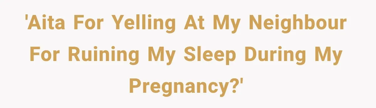 Construction Started At 7 A.M. Every Day, Then One Morning Pregnant Woman Lost It 'AITA for yelling at my neighbour for ruining my sleep during my pregnancy?'