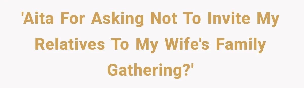 Wife Calls His Family Misunderstood, He Says One Barbecue Will Prove Everything 'AITA for asking not to invite my relatives to my wife's family gathering?'