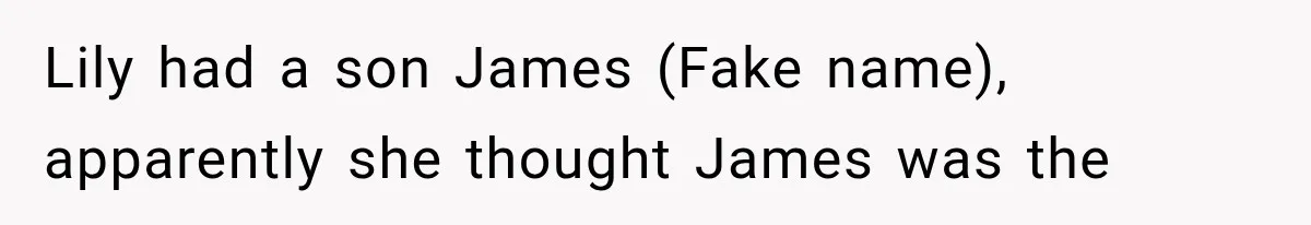Newly Found Son Says His Adopted Brother Isn't “Real Family,” And Dad Shuts It Down Fast Lily had a son James (Fake name), apparently she thought James was the