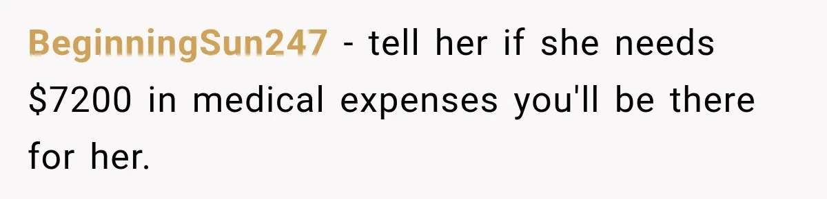Dad Paid $7,200 For One Daughter’s Braces, Now The Other Wants Cash Instead BeginningSun247 − tell her if she needs $7200 in medical expenses you'll be there for her.