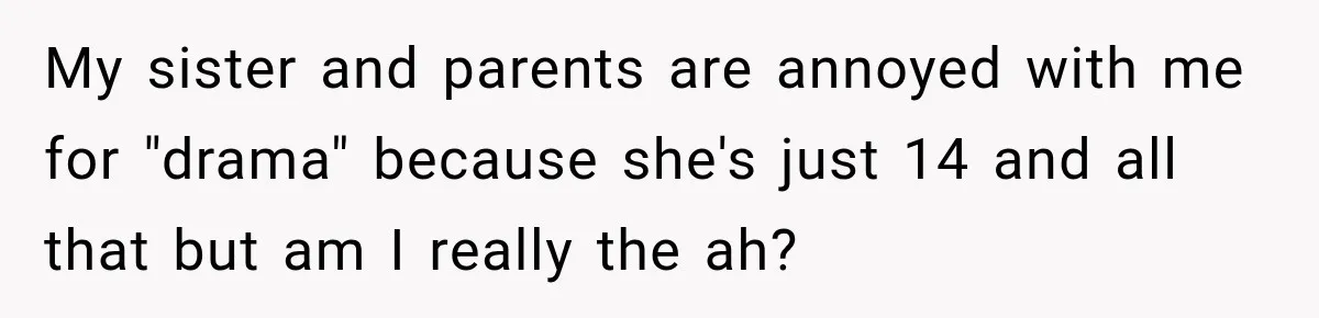 Aunt Took Back A Teen’s iPhone After She Refused To Give Up Her Bedroom My sister and parents are annoyed with me for "drama" because she's just 14 and all that but am I really the ah?