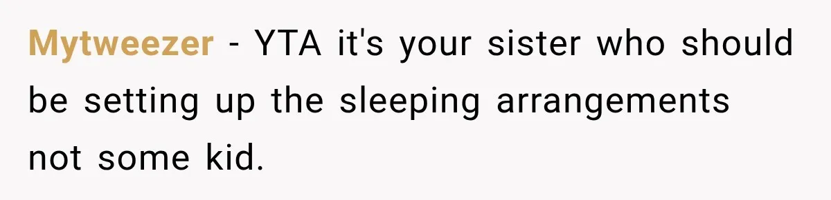 Aunt Took Back A Teen’s iPhone After She Refused To Give Up Her Bedroom Mytweezer − YTA it's your sister who should be setting up the sleeping arrangements not some kid.