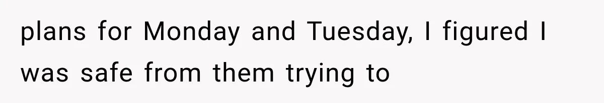 Mom Ignored Her Daughter's “No Visitors” Request, Then Acted Heartbroken When She Was Sent Away plans for Monday and Tuesday, I figured I was safe from them trying to