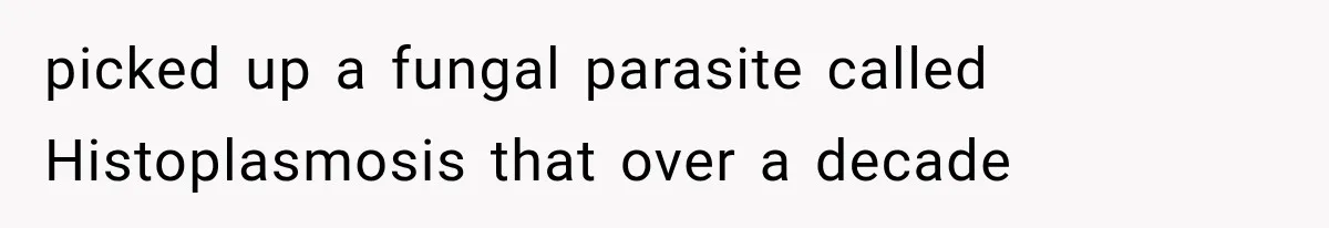 picked up a fungal parasite called Histoplasmosis that over a decade