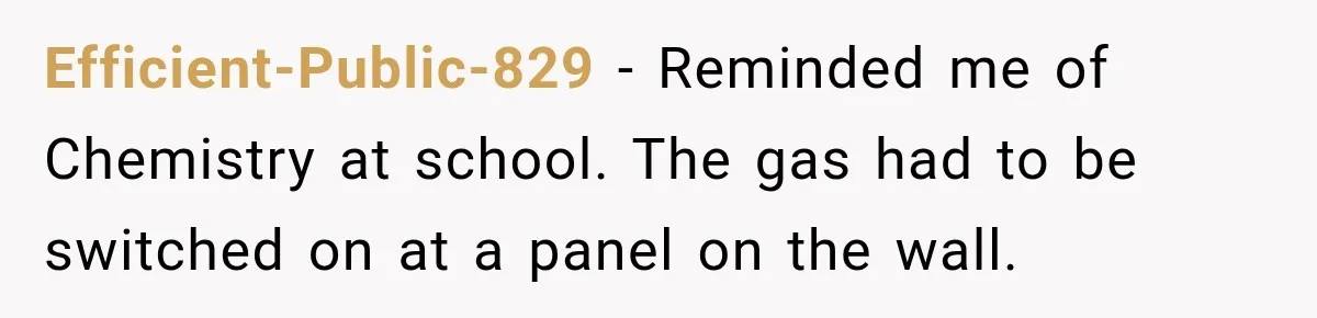 High School Senior Got Lectured About Marriage, So He Delivered The Pettiest Revenge Efficient-Public-829 − Reminded me of Chemistry at school. The gas had to be switched on at a panel on the wall.