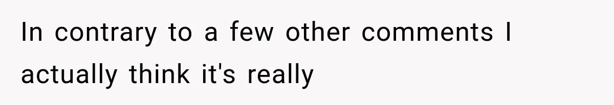 In contrary to a few other comments I actually think it's really