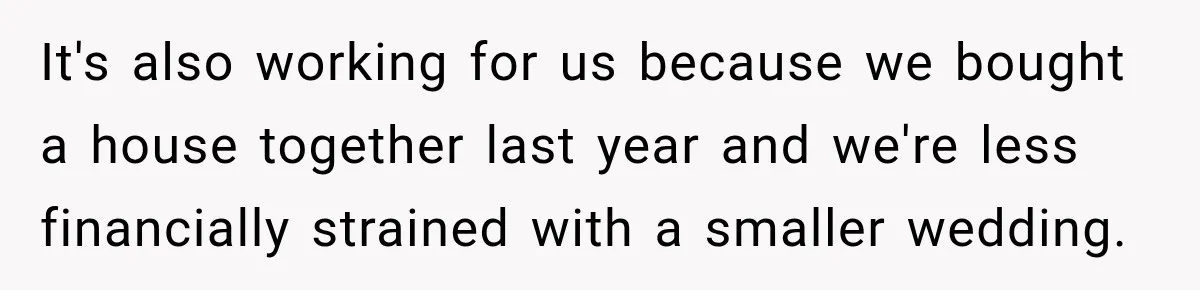 Bride Refuses To Replace Her Dad At Her Wedding And Her Mom Won’t Let It Go It's also working for us because we bought a house together last year and we're less financially strained with a smaller wedding.