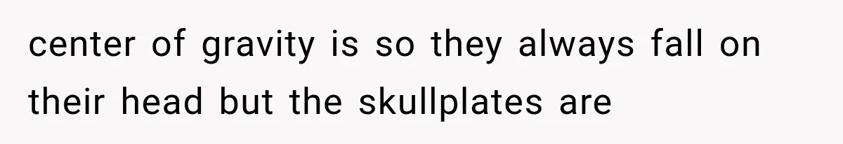 He Blamed Himself for His Sister's Death for Years, Until He Finally Faced What Really Happened center of gravity is so they always fall on their head but the skullplates are