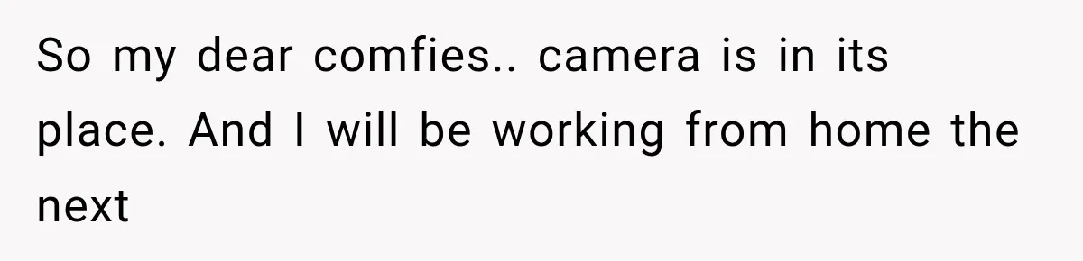 So my dear comfies.. camera is in its place. And I will be working from home the next