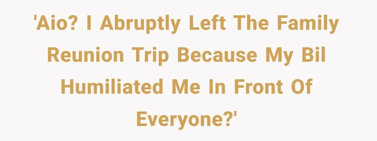 Man Bullies His Sister-in-Law for Years, Then Can’t Believe She Walks Out of the Family Trip 'AIO? I abruptly left the family reunion trip because my BIL humiliated me in front of everyone?'