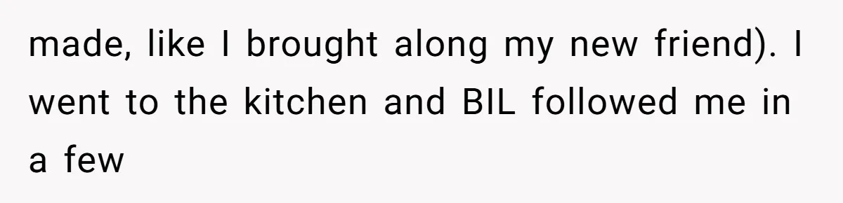 Man Bullies His Sister-in-Law for Years, Then Can’t Believe She Walks Out of the Family Trip made, like I brought along my new friend). I went to the kitchen and BIL followed me in a few