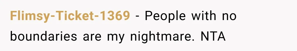 Flimsy-Ticket-1369 − People with no boundaries are my nightmare. NTA