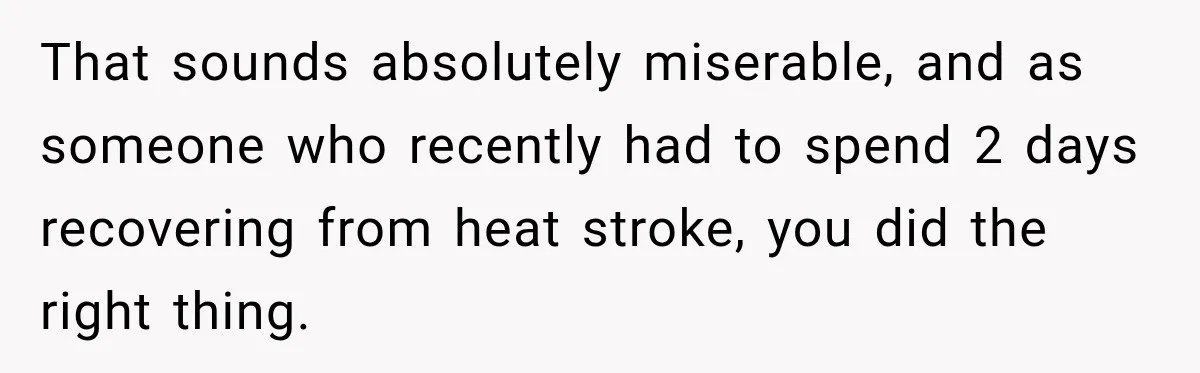 Driver Refused To Turn On The AC, Three Friends Walked Away Instead That sounds absolutely miserable, and as someone who recently had to spend 2 days recovering from heat stroke, you did the right thing.