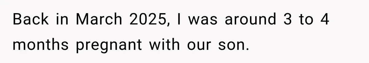 Back in March 2025, I was around 3 to 4 months pregnant with our son.