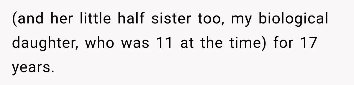 Stepdaughter Returned After 17 Years, Then Began Calling 12 Times A Day (and her little half sister too, my biological daughter, who was 11 at the time) for 17 years.