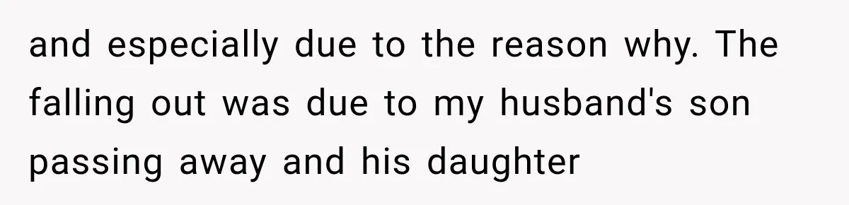 Stepdaughter Returned After 17 Years, Then Began Calling 12 Times A Day and especially due to the reason why. The falling out was due to my husband's son passing away and his daughter