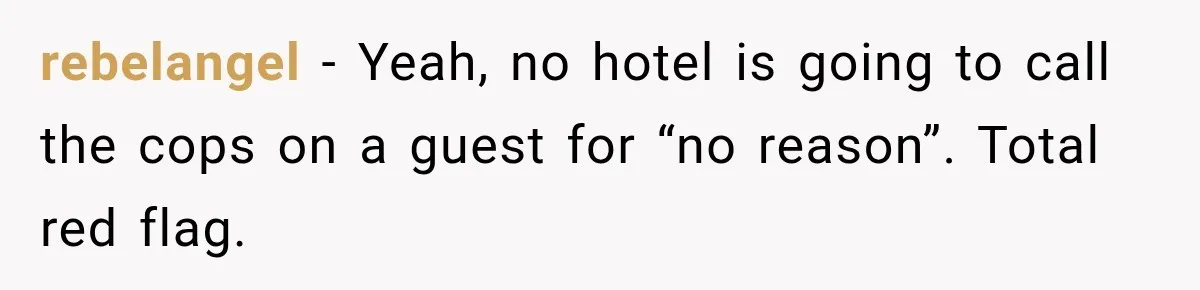 Drunk Guest Says Another Hotel Called The Cops “For No Reason,” Instantly Gets Turned Away rebelangel − Yeah, no hotel is going to call the cops on a guest for “no reason”. Total red flag.