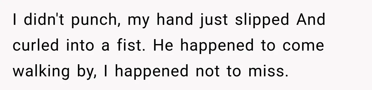 Drunk Guest Says Another Hotel Called The Cops “For No Reason,” Instantly Gets Turned Away I didn't punch, my hand just slipped And curled into a fist. He happened to come walking by, I happened not to miss.