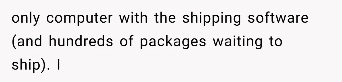 Boss Demanded He Never Miss His Lunch Window, So He Walked Away During a Network Meltdown only computer with the shipping software (and hundreds of packages waiting to ship). I