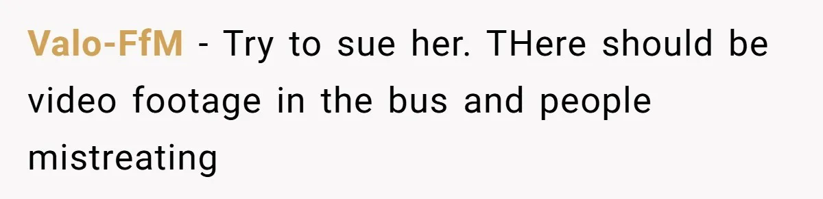 Mother Forces Her Stroller Past a Wheelchair User, Then Breaks a $55,000 Mobility Device Valo-FfM − Try to sue her. THere should be video footage in the bus and people mistreating