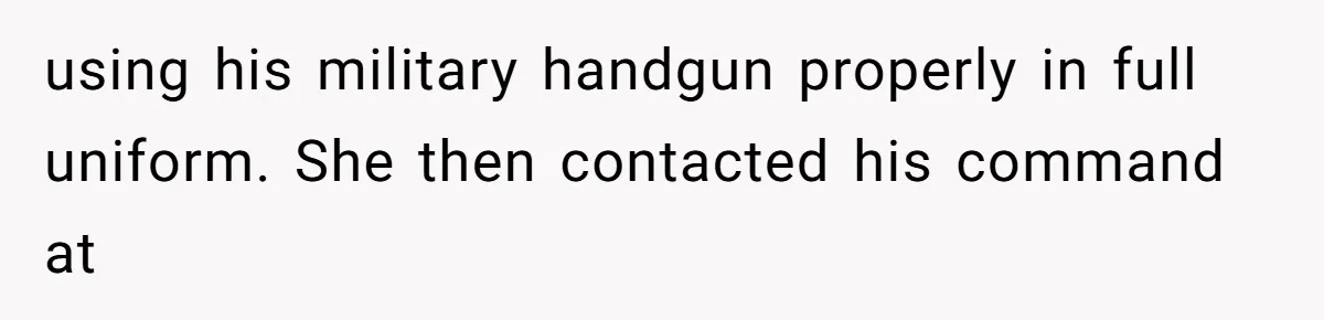 Internet Stalker Shares Her Private Art, Until She Tracks Him Down and Turns the Tables using his military handgun properly in full uniform. She then contacted his command at