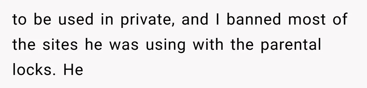 to be used in private, and I banned most of the sites he was using with the parental locks. He