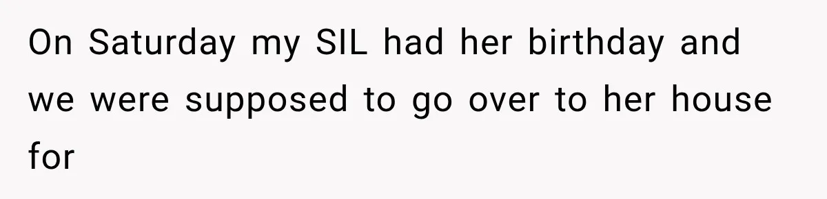 On Saturday my SIL had her birthday and we were supposed to go over to her house for