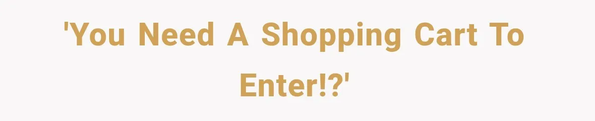 Man Gets Refused Service Without a Cart, So He Brings Two Carts for One Tiny Purchase 'You need a shopping cart to enter!?'