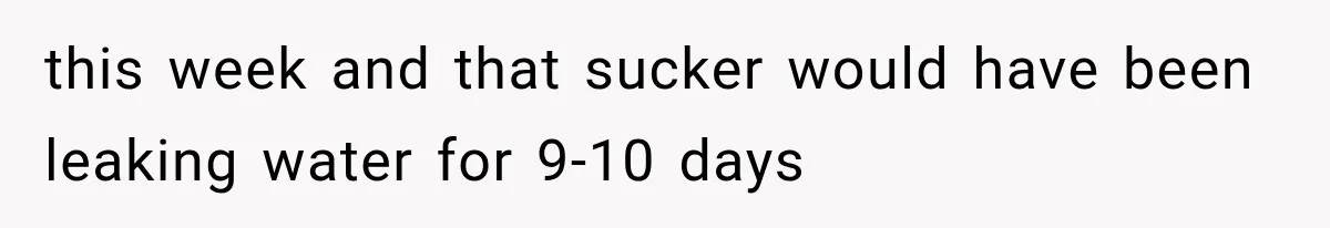 Cleaner Thought He Was Being Annoying, Until His “Small Observations” Saved Thousands in Damage this week and that sucker would have been leaking water for 9-10 days