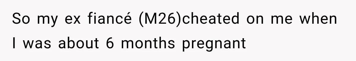 So my ex fiancé (M26)cheated on me when I was about 6 months pregnant