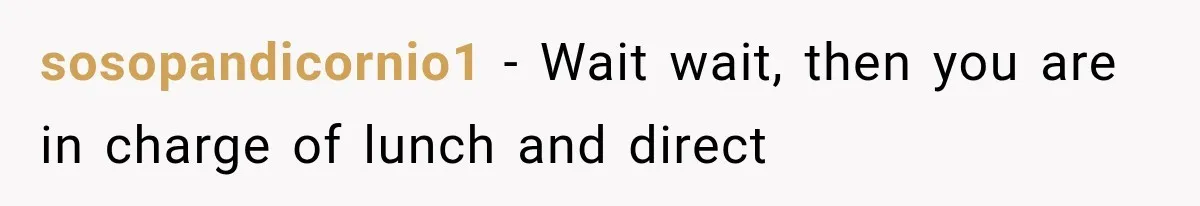 sosopandicornio1 − Wait wait, then you are in charge of lunch and direct