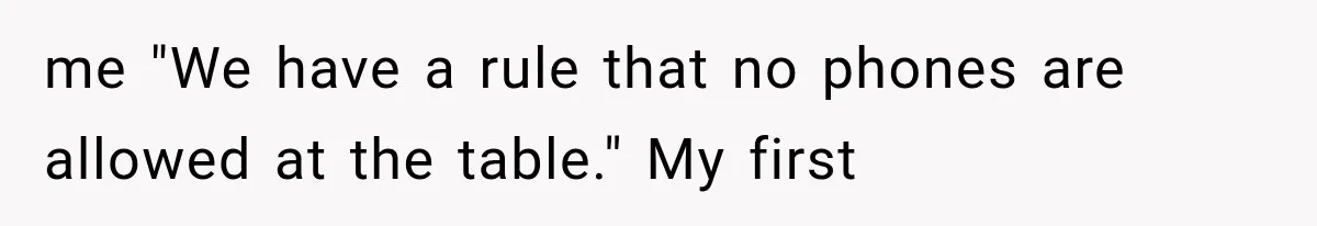 Woman Tries Enforcing Her Family Rules on a Stranger, But Gets Shut Down Instantly me "We have a rule that no phones are allowed at the table." My first