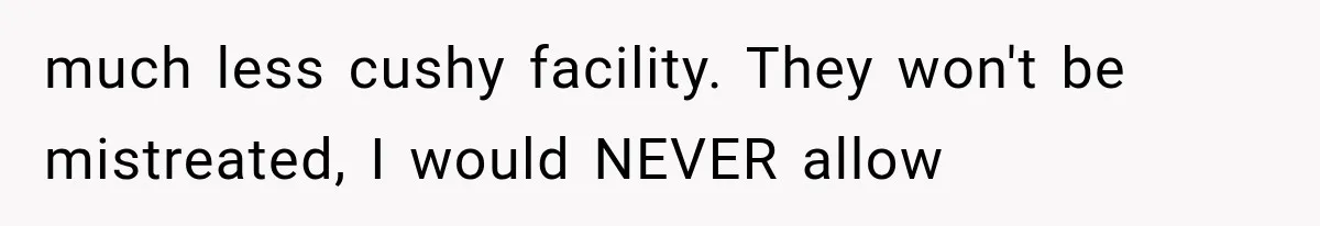 Successful Woman Refuses to Fund Her Siblings’ Kids After They Call Her “Selfish” much less cushy facility. They won't be mistreated, I would NEVER allow