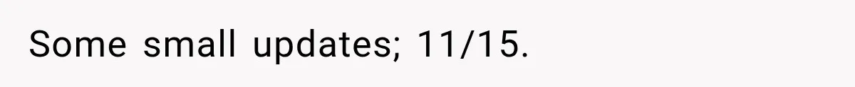 Some small updates; 11/15.