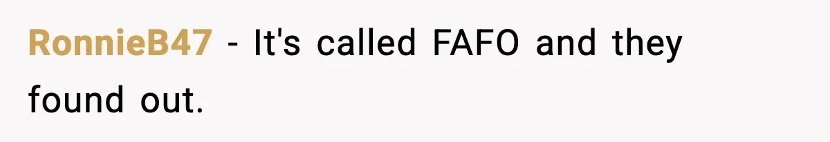 RonnieB47 − It's called FAFO and they found out.