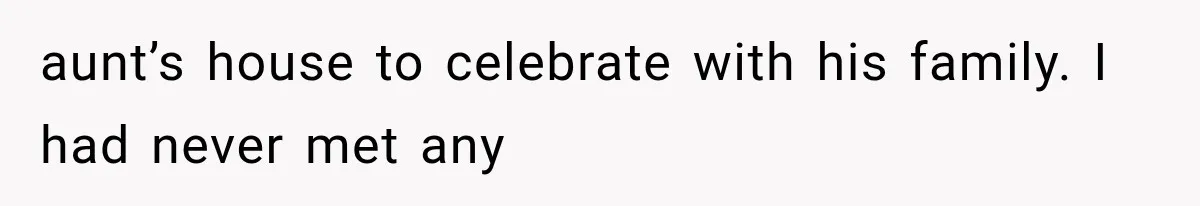 aunt’s house to celebrate with his family. I had never met any