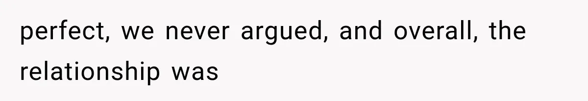 perfect, we never argued, and overall, the relationship was