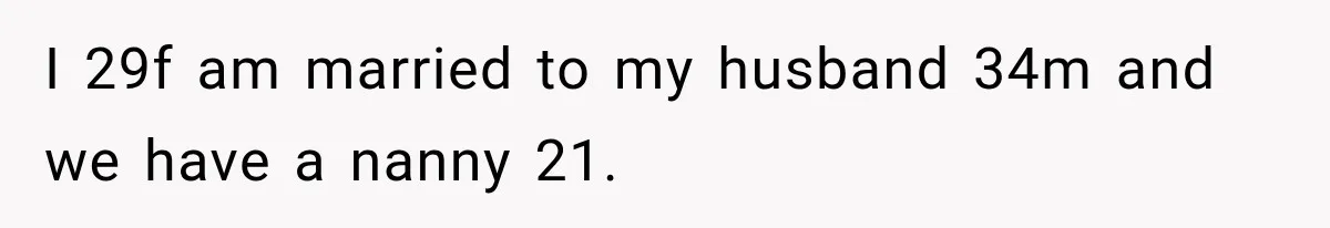 Husband Makes Their Nanny Quit After Repeatedly Crossing Boundaries She Clearly Set I 29f am married to my husband 34m and we have a nanny 21.