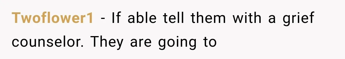 Divorced Dad Found His Ex After a Strange Text, Then Faced Telling Their Sons the Unthinkable Twoflower1 − If able tell them with a grief counselor. They are going to
