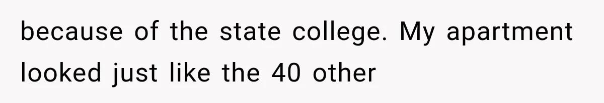 because of the state college. My apartment looked just like the 40 other