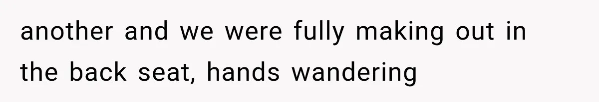 another and we were fully making out in the back seat, hands wandering