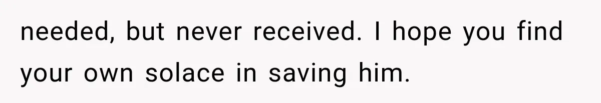 Woman Took In Her Troubled Brother, Then Proved Everyone Wrong About What He Could Become needed, but never received. I hope you find your own solace in saving him.