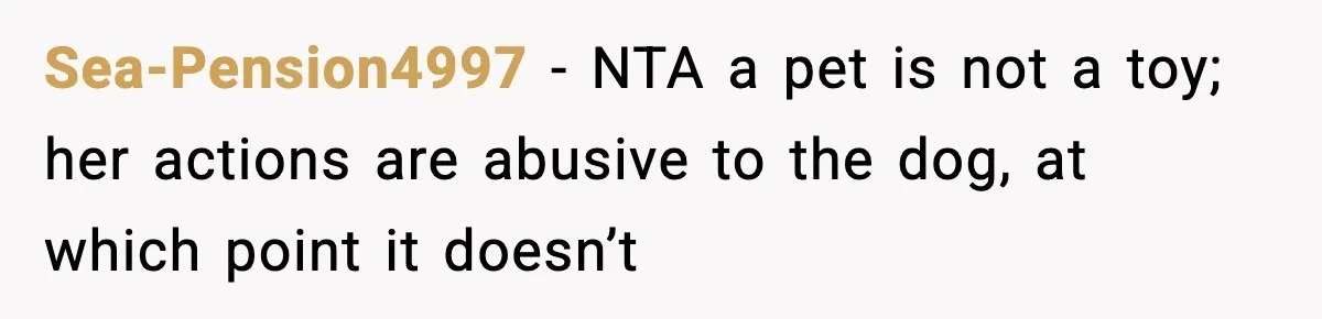 Sister Takes Away Her Depression Dog After Finding It Severely Overweight and Neglected Sea-Pension4997 − NTA a pet is not a toy; her actions are abusive to the dog, at which point it doesn’t