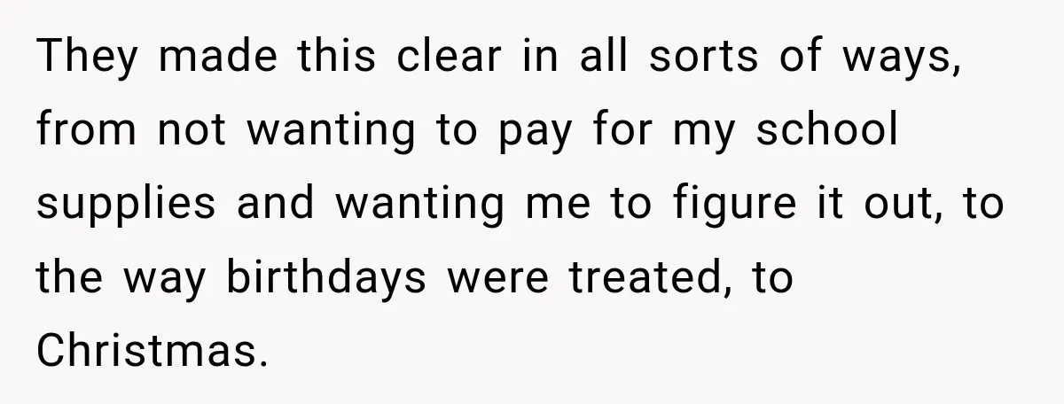 Bride Repeats Her Parents’ Favorite Excuse, Then Uninvites Them From Her Wedding They made this clear in all sorts of ways, from not wanting to pay for my school supplies and wanting me to figure it out, to the way birthdays were...