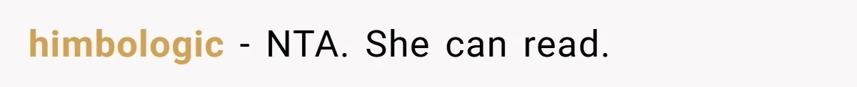 himbologic − NTA. She can read.