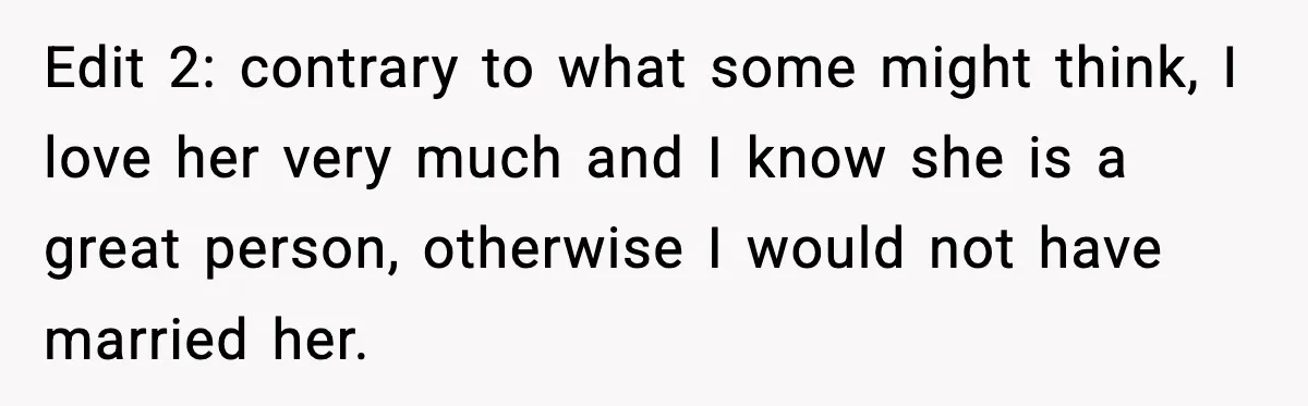 Husband Gets Tired Of His Wife’s Pinching, But Reddit Questions His Behavior Too Edit 2: contrary to what some might think, I love her very much and I know she is a great person, otherwise I would not have married her.