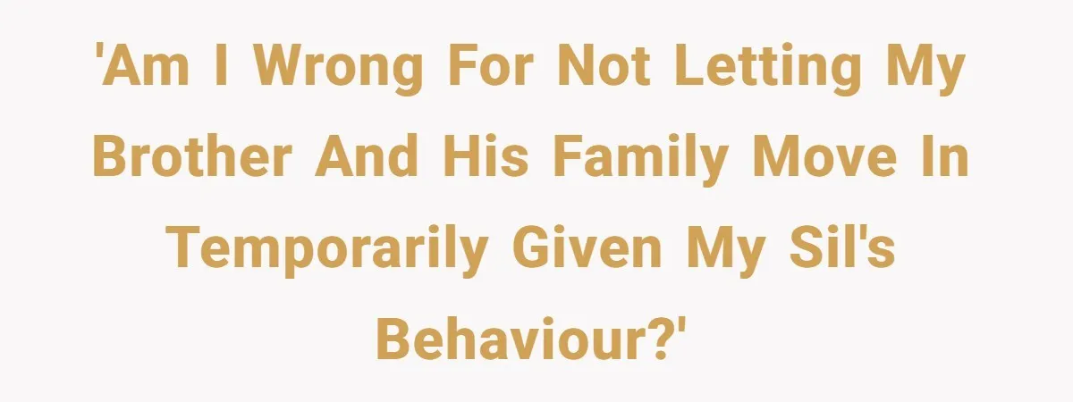 Woman Refuses to House SIL Who Spent Six Years Treating Her Like a Threat to Her Own Nephew 'Am I wrong for not letting my brother and his family move in temporarily given my SIL's behaviour?'