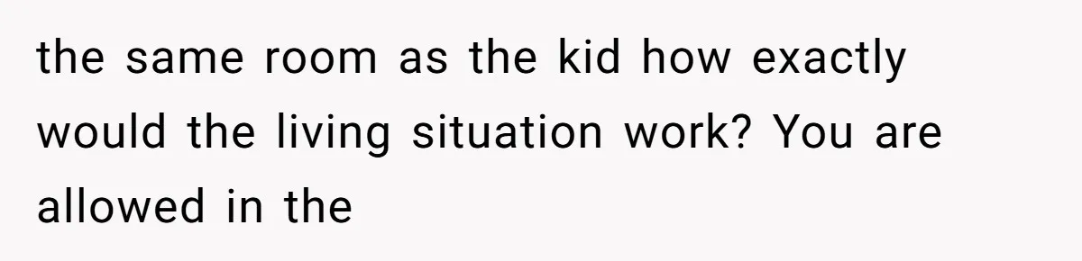 Woman Refuses to House SIL Who Spent Six Years Treating Her Like a Threat to Her Own Nephew the same room as the kid how exactly would the living situation work? You are allowed in the