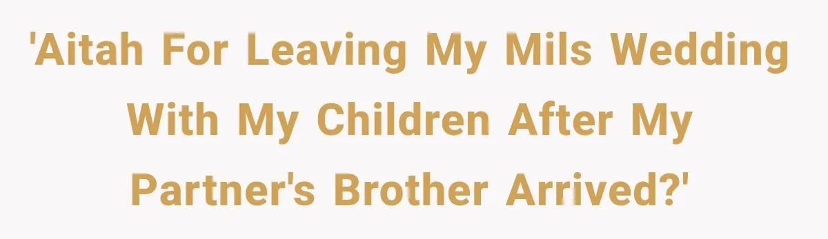 'AITAH for leaving my mils wedding with my children after my partner's brother arrived?'